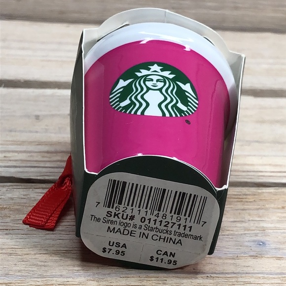 Starbucks Hot Pink Ceramic Cup Ornament - Winter 2021 - Picture 6 of 7